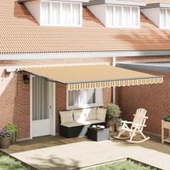 vidaXL Tenda Retrattile Manuale con Striscia LED Multicolore 400x300 cm