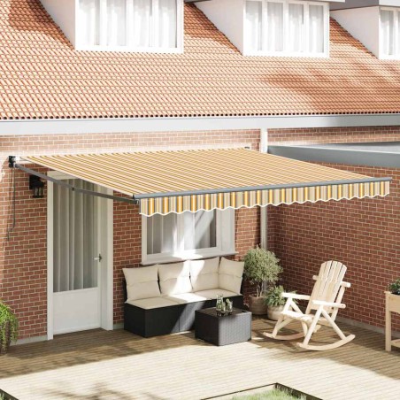 vidaXL Tenda da sole manuale retrattile a righe multicolori 400x300 cm