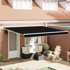 vidaXL Tenda da sole manuale retrattile nera 400x300 cm di
