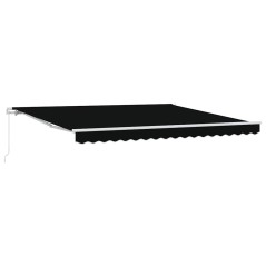 vidaXL Tenda da sole manuale retrattile nera 400x300 cm di