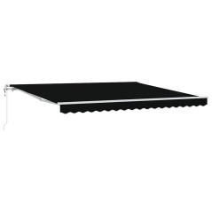 vidaXL Tenda Retrattile Nero 400 × 300 cm Nero