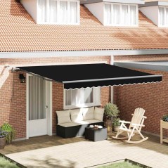 vidaXL Tenda retrattile automatica con LED nera 400x300 cm