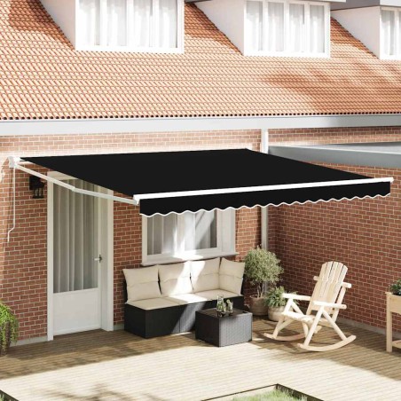 vidaXL Tenda Manuale Retrattile Nera 400x300 cm di