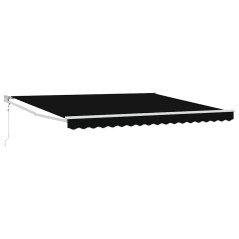vidaXL Tenda da sole retrattile automatica nera 400x300 cm di