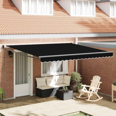 vidaXL Tendalino Manuale Retrattile Nero 400 x 300 cm