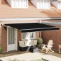vidaXL Tendalino Manuale Retrattile Nero 400 x 300 cm vidaXL Tendalino Manuale Retrattile Nero 400 x 300 cm