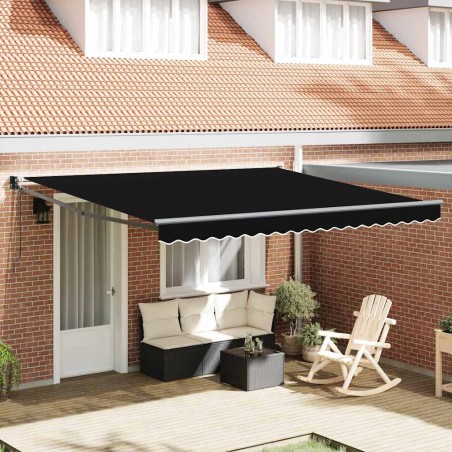 vidaXL Tenda da sole automatica retrattile nera 400x300 cm di