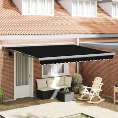 vidaXL Tenda da sole automatica retrattile nera 400x300 cm