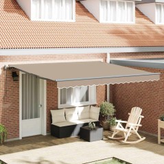 vidaXL Tenda da sole automatica retrattile Beige 400x300 cm