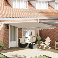 vidaXL Tenda Retrattile Automatica con LED Beige 400x300 cm