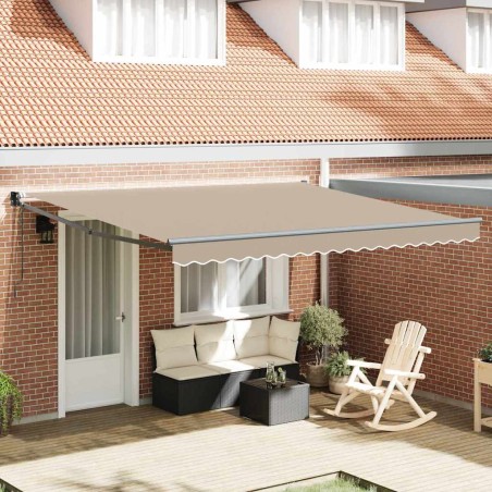 vidaXL Tenda Retrattile Automatica Beige 400x300 cm