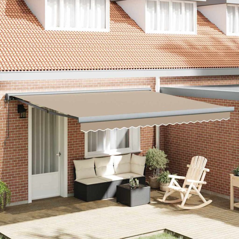vidaXL CasaXL Tenda da sole automatica avvolgibile Beige 400 x 300 cm