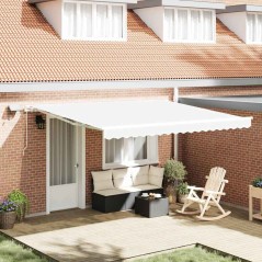 vidaXL Tenda retrattile bianca with Bianco 400 × 300 cm Bianco