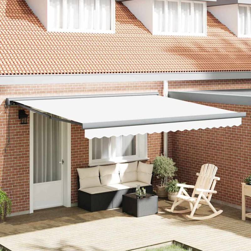 vidaXL Tenda Retrattile Automatica Bianca 400x300 cm vidaXL Tenda Retrattile Automatica Bianca 400x300 cm