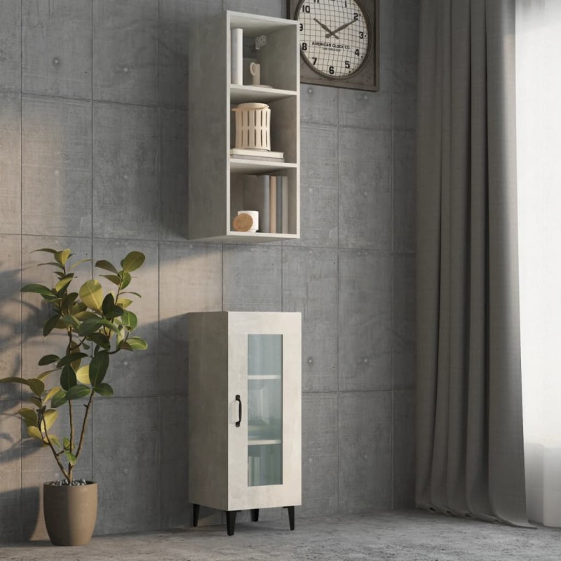Armadietto Muro Grigio Cemento 34,5x32,5x90cm Legno Multistrato Armadietto Muro Grigio Cemento 34,5x32,5x90cm Legno Multistrato
