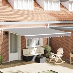 Tenda retrattile manuale vidaXL grigia chiara 400x300 cm
