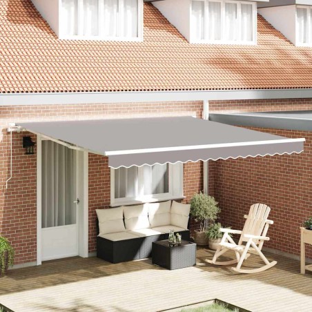 Tenda retrattile manuale vidaXL grigia chiara 400x300 cm
