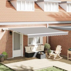 vidaXL Tenda ritirabile grigio chiaro with Grigio chiaro 400 × 300 cm