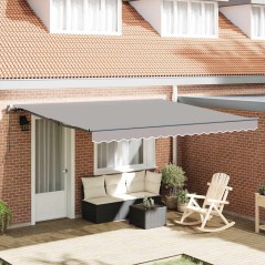vidaXL Tenda Retrattile Grigio chiaro 400 × 300 cm Poliestere