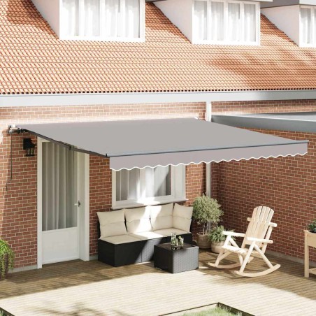 vidaXL Tenda Retrattile Grigio chiaro 400 × 300 cm Poliestere