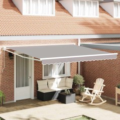 Tenda Retrattile Manuale vidaXL Grigia 400x300 cm
