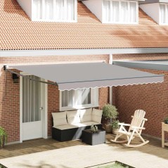 vidaXL Tenda Retrattile Manuale Grigia Chiara 400x300 cm