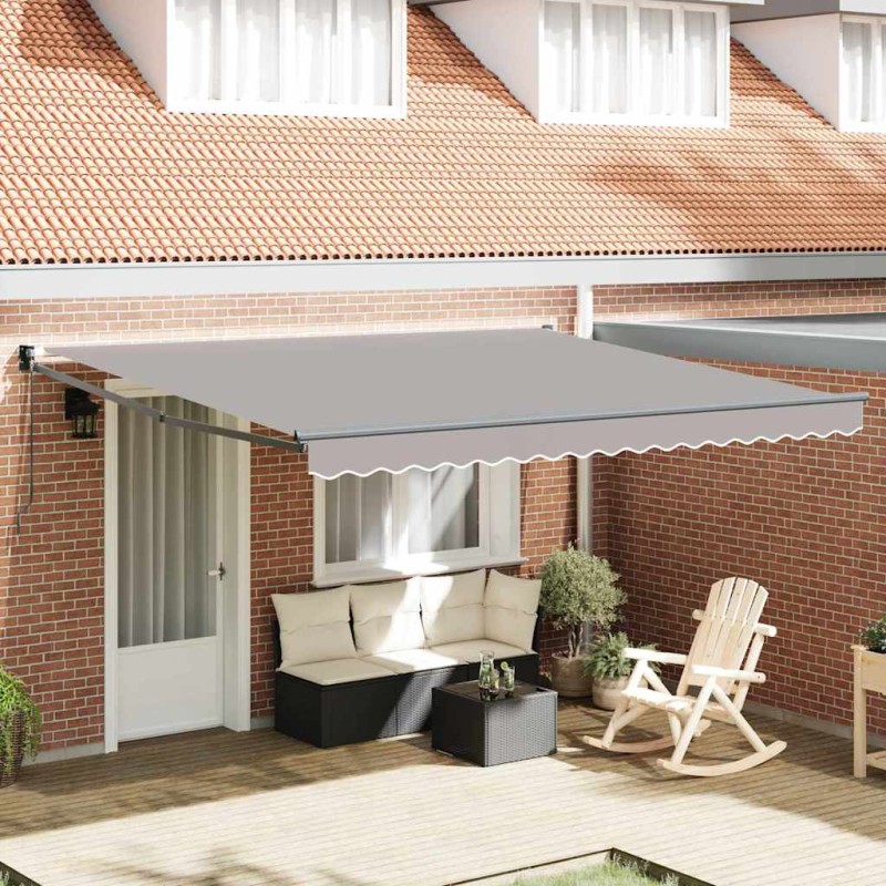 vidaXL Tenda Retrattile Manuale Grigia Chiara 400x300 cm