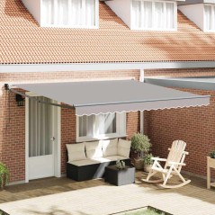 vidaXL Tenda Retrattile Automatica Grigio Chiaro 400x300 cm