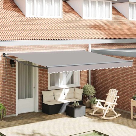 vidaXL Tenda Retrattile Automatica Grigio Chiaro 400x300 cm