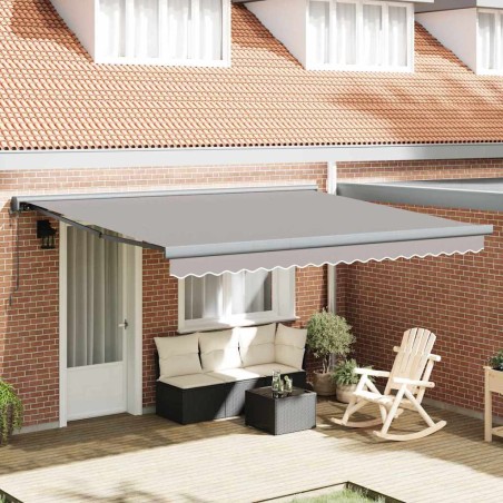 vidaXL Tenda retrattile automatica grigio chiaro 400 x 300 cm