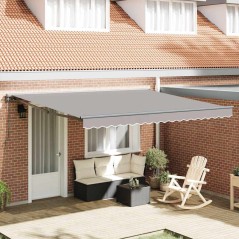 vidaXL Tenda Retrattile Grigio chiaro 400x300 cm