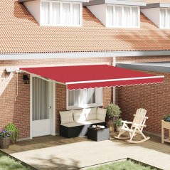 vidaXL Tenda Retrattile with Rosso 400 × 300 cm Rosso