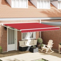 Tenda Retrattile Manuale Rossa 400x300 cm vidaXL