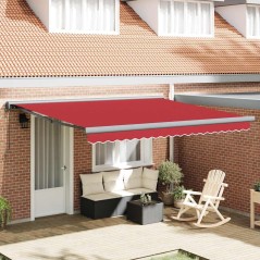vidaXL Tenda Retrattile Automatica Rossa 400x300 cm di