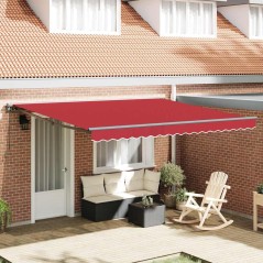 vidaXL Tenda Retrattile Rosso 400x300 cm