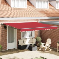 vidaXL Tenda Retrattile Rosso 400x300 cm