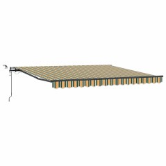 Tenda retrattile automatica vidaXL con LED Verde e Giallo 400x300 cm