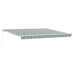Tenda Retrattile Manuale vidaXL Verde e Bianco 400x300 cm
