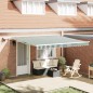 vidaXL Tenda retrattile Verde e bianco 400 × 300 cm Verde e bianco