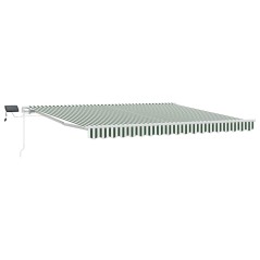 vidaXL Tenda retrattile Verde e bianco 400 × 300 cm Verde e bianco