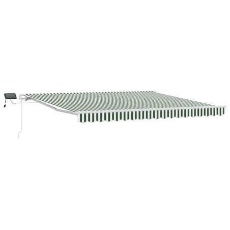 vidaXL Tenda retrattile Verde e bianco 400 × 300 cm Verde e bianco