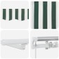 vidaXL Tenda retrattile Verde e bianco 400 × 300 cm Verde e bianco