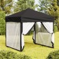 Tenda per Feste Pieghevole con Pareti Laterali Nero 2x2 m Tenda per Feste Pieghevole con Pareti Laterali Nero 2x2 m