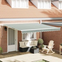 vidaXL Tenda Verde e bianco 400 × 300 cm Verde e bianco