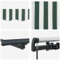 vidaXL Tenda Retrattile Verde e bianco 400 × 300 cm Tessuto vidaXL Tenda Retrattile Verde e bianco 400 × 300 cm Tessuto