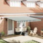 Tenda Retrattile Manuale con LED Verde e Bianco 400x300 cm Tenda Retrattile Manuale con LED Verde e Bianco 400x300 cm