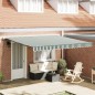 vidaXL Tenda a braccio retrattile automatico Verde e Bianco 400x300 cm vidaXL Tenda a braccio retrattile automatico Verde e Bianco 400x300 cm