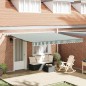 Tenda Retrattile Automatica vidaXL con LED Verde e Bianco 400x300 cm Tenda Retrattile Automatica vidaXL con LED Verde e Bianco 400x300 cm