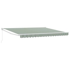 Tenda Manuale Retrattile vidaXL Verde e Bianca 400x300 cm