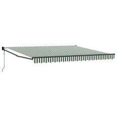 Tenda Retrattile Automatica vidaXL Verde e Bianca 400x300 cm